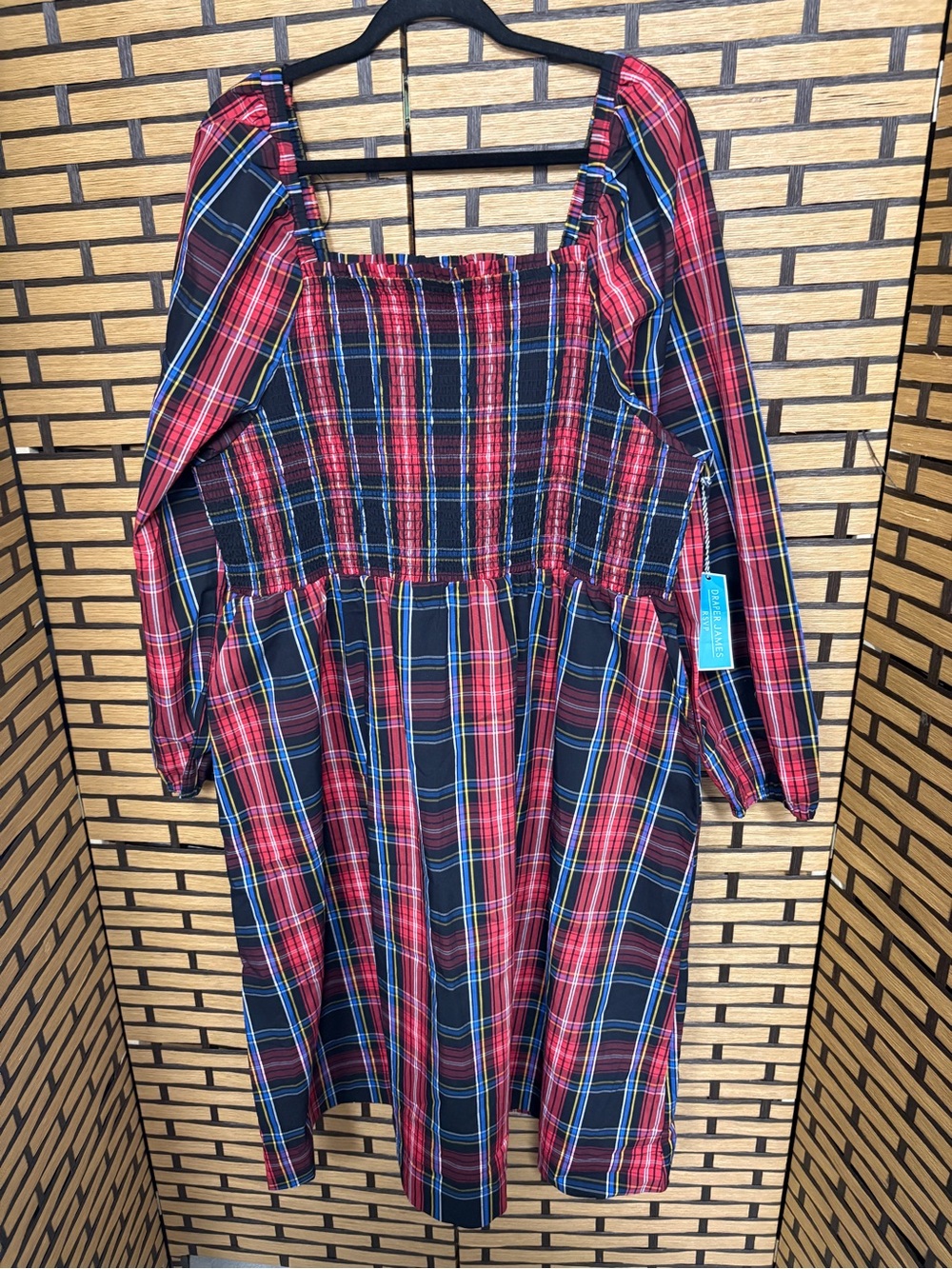 Draper James RSVP tartan plaid midi dress size XXL